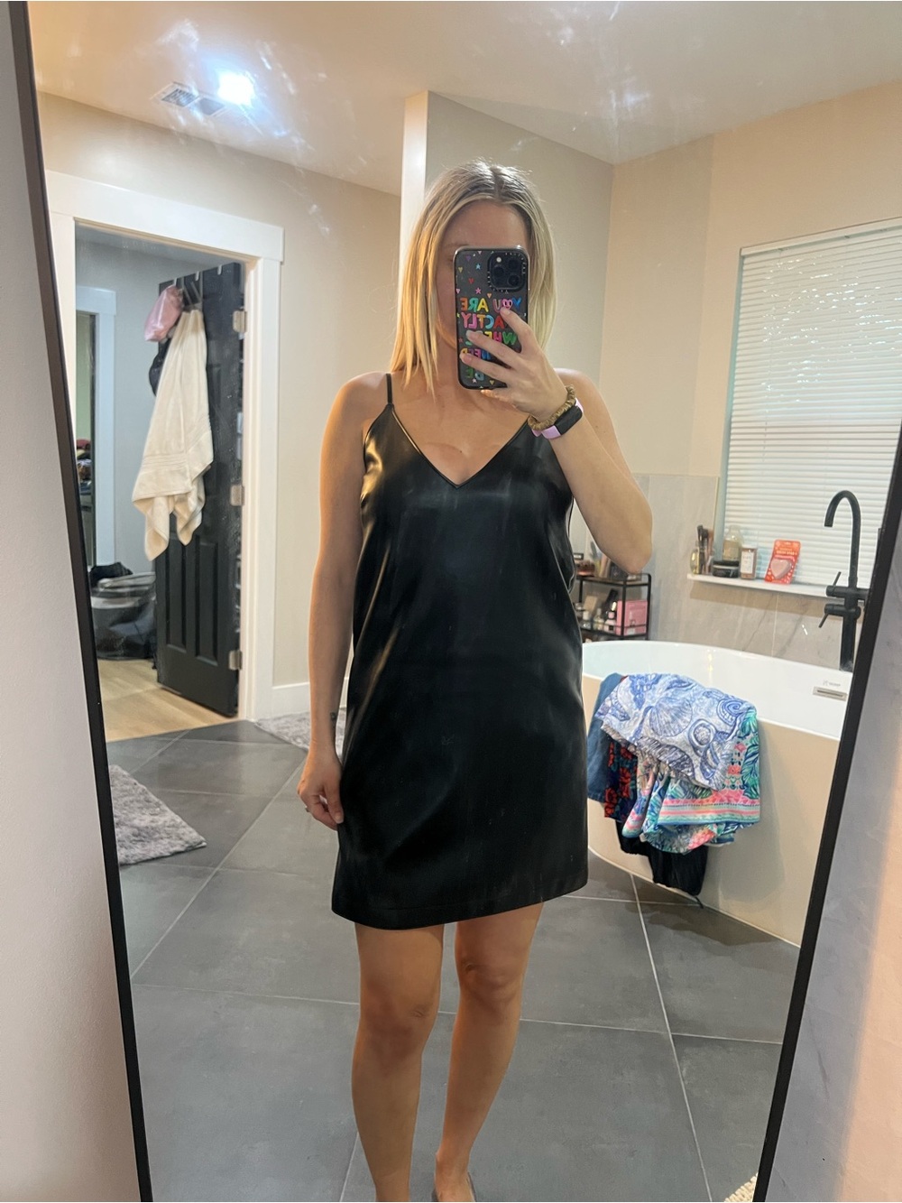 Aritzia Talula Vegan Leather Mini Dress